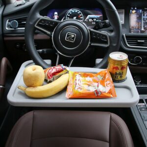 Food Table for Car, Steering Wheel Tray for Constant Travelers, Fits Most Vehicles Steering Wheels