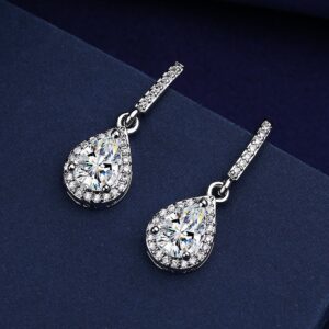 Fashion Drop Shape Ear Studs Micro Inlaid Zircon Earrings