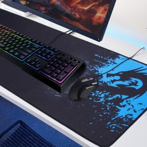 Extended Gaming Mouse Pad with Dragon Art