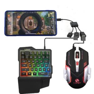 Gaming Mouse set with one hand Keyboard