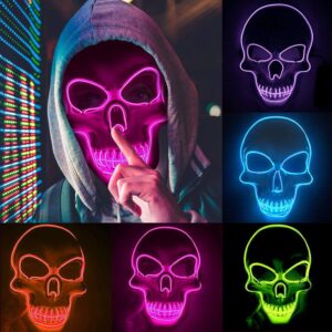 Glowing LED Skeleton Mask Halloween Scares