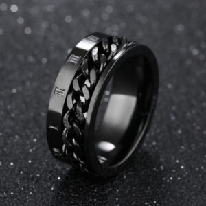Stylish Chain Ring w/ Roman Numeral Design