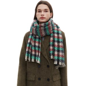 EUROPE Winter Warm Plaid Scarf Wrap Shawl