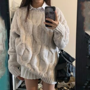 Women's Plus Size Loose Round Neck Sweater