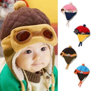 Baby Aviator Winter Cap with Plush Goggles