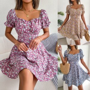 a828715c-9c7f-40e5-95b1-479fa6235e6e.jpg Puff Floral Style Light Summer Mini Dress