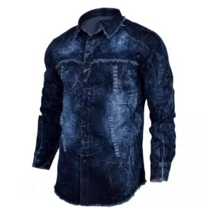 Men's Modern Long Sleeve Denim Slim Shirt