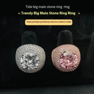 Elegant Zircon Ring in Silver & Gold Finish