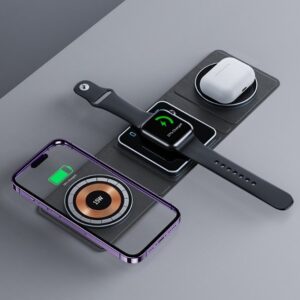 3‑Device Magnetic Dock Wireless Charging