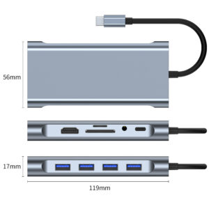 Type‑C Docking Hub with 11‑Ports Adapter